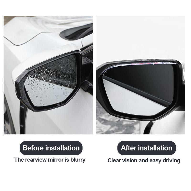 2pcs Car Rearview Mirror Rain Shield Rain Eyebrow Rain Cover Universal Carbon Fiber Rear View Side Mirror Rain Eyebrow Shield