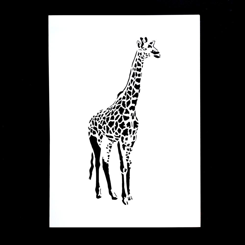A4 Size Decorative Reusable Giraffe Stencil Template Painting Stencils for DIY Crafts Scrabooking Painting On Wood,Canvas,Floor,Wall and Tile