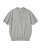CUZNELLO Cool Cotton Collared Short Sleeve Knit_Gray