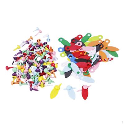 100x Pulsanti girevoli per cornici per foto 100 pezzi Mini Brads Immagini portatili Appendere fermagli per carta Piatti