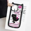 Brand New iPhone16 1514promax Transparent Cat Ear Phone Case Compatible and Suitable for 13/12/11 Wool Ball Kitten
