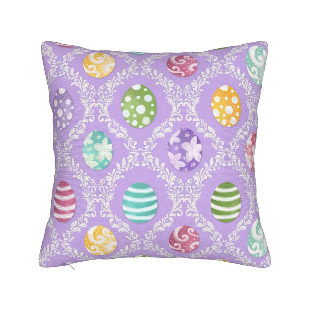 Eggs Easter Bunny Square Pillow Case Polyester Cushions for Sofa   Novelty Pillowcover Home Decor