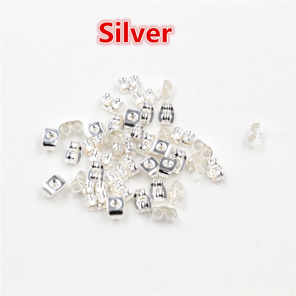 200pcs/lot Ear Post Studs Backs Stopper Scrolls Ear Post Butterfly For Jewelry Making DIY Blocked Caps Earring Backs Stoppers