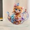 Décoration de Fête Chat Mignon, Tasse Colorée, Papillon, Décorations de Table à la Maison, Chambres d'Enfants, Décoration de Bureau à Domicile Salon, Décor de Restaurant Boutique, Fa