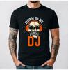 Vintage Born To Be DJ Skull and Headphones Music Lover Gift T-Shirt Unisex Short Sleeve Shirt Guitar Design Birthday Cotton Tee