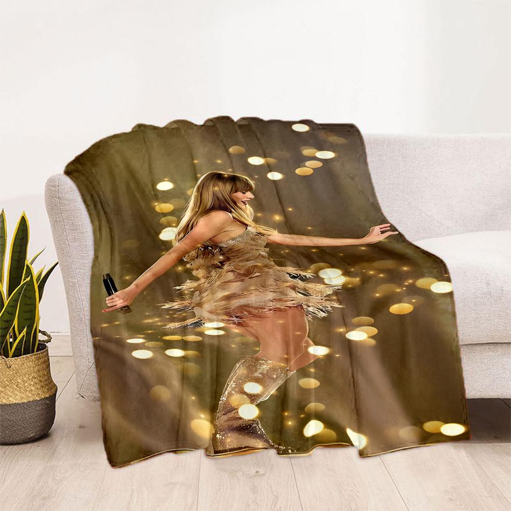 Coperta di Flanella Scintillante per Performance di Taylor Swift - Morbida e Adatta per Divani, Letti, Uffici, Viaggi, Tutte le Stagioni, Ottimo Regalo per Feste e Compleanni.