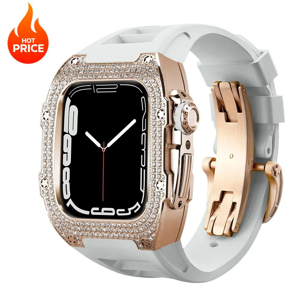 

For Apple Watch 316L Stainless Steel Luxury Modification Mod Kit Protective Retrofit Housing 44 45MM IWatch SE 5 6 7 8 9 Series For Apple watch 44mm