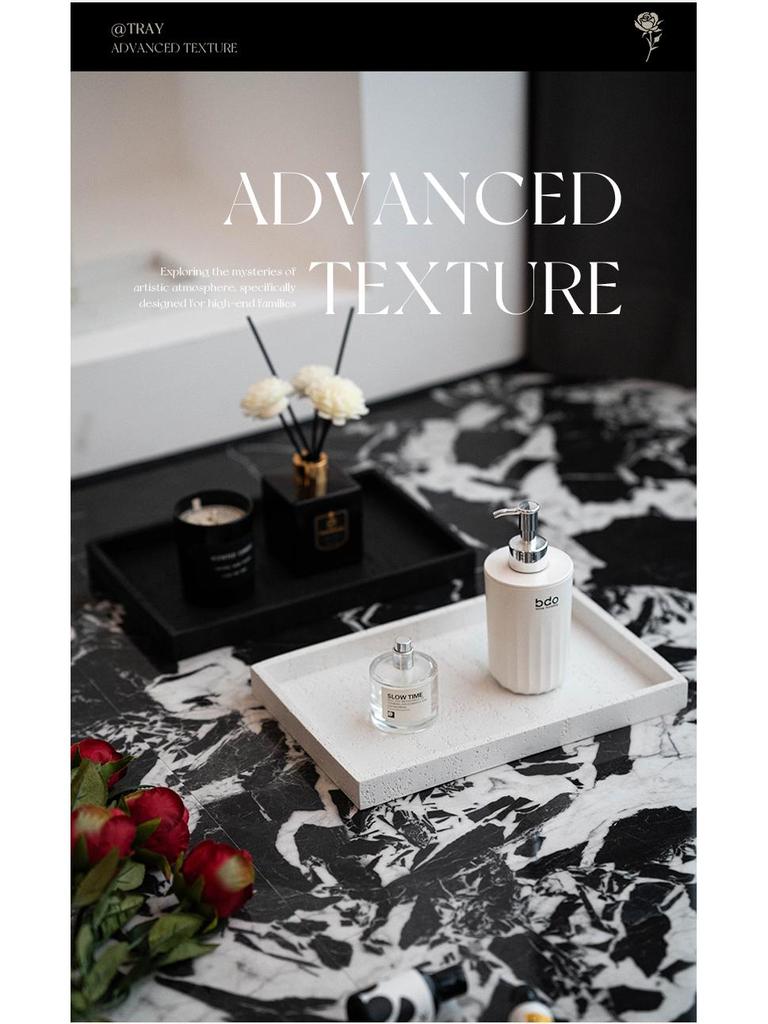 Travertine Wabi-Sabi Tray: Aromatherapy Storage, Luxury Bathroom Ornament, Living Room Decoration.
