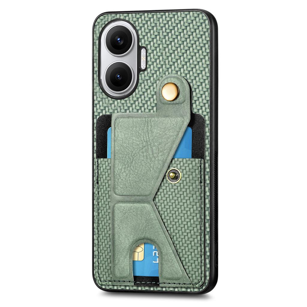 for POCO F7 Case Magnetic Wallet Card Holder Carbon Fiber Cover Texture Case for Xiaomi POCO X7 Pro Redmi Turbo 4Pro Stand Cover