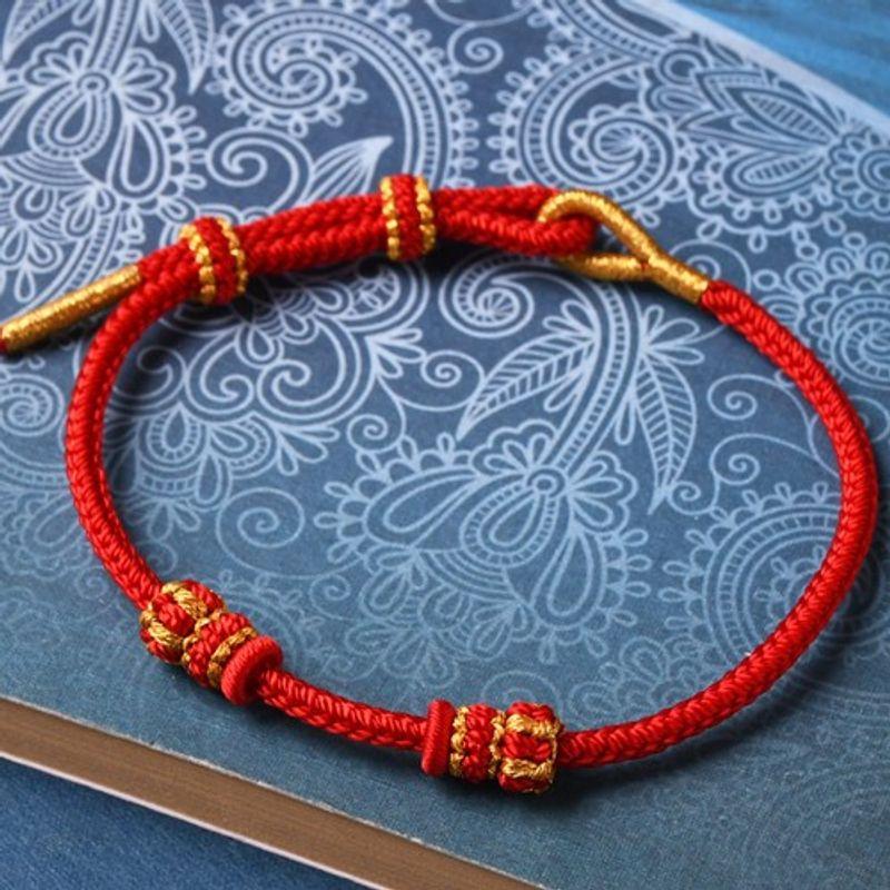 

Красная веревка Ручная работа Полуфабрикаты Пара Золотая подвеска Сделай сам Baby Red 2.5 [12-13]]