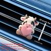 2D Flat Cow Car Vent Clip Decorative Diffuser (fragrance Not Included), Car Interior Decoration, Aromatherapy Clip, Ideal for Holiday Gifts