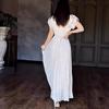 Elegante Vestido de Encaje con Volantes de Manga Corta - Nueva Moda Europea y Americana para Mujer