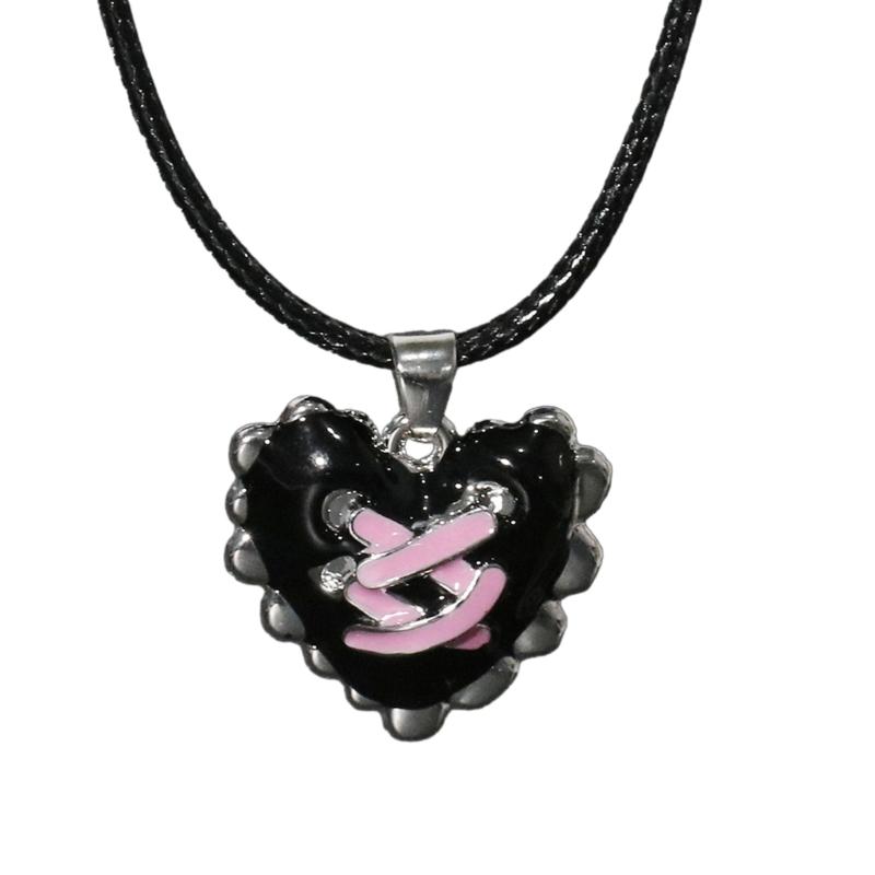 Gothic Liquid Heart Pendant Necklace Devil Eye Cross Choker Punk Devil Eye Clavicle Chain for Women Jewelry Accessories