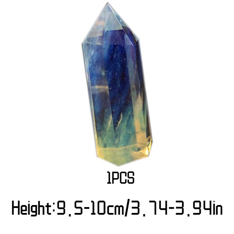 Modern Minimalistisk Kristallinredning Gul Smältande Sten Enkel Spets Sexkantigt Prisma