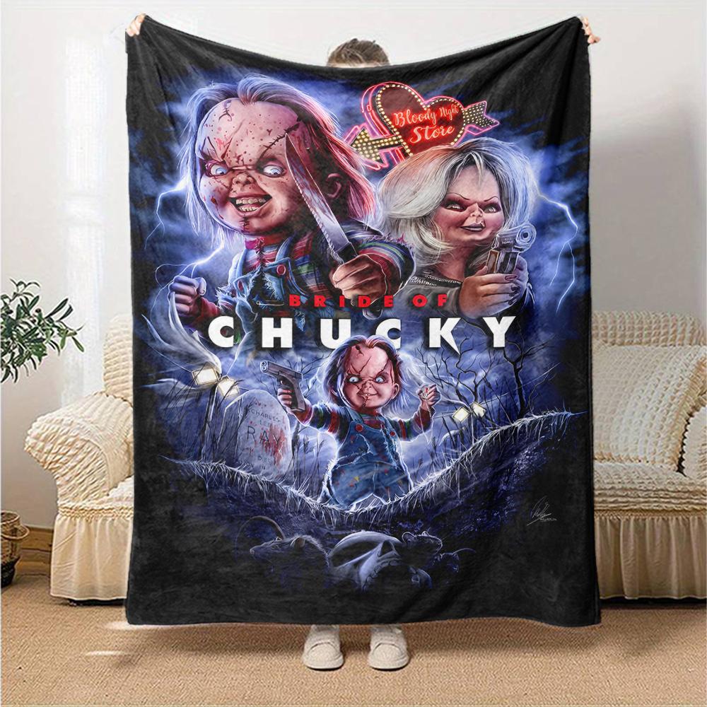 1pc Blanket - CHUCKY Print Design,Lightweight Blanket for Sofa,Bed- Soft &Warm,Gift for All Seasons