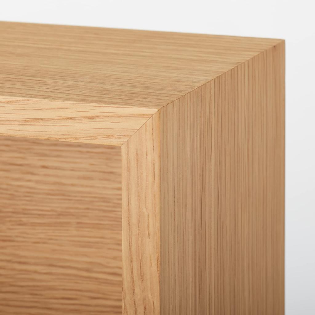 MUJI Furniture 44cm W x D x 19cm Product Suitable for Clothing Storage Wall-Mounted Box, Oak, 15.5cm H, Number 44505038,
