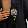 Fashion Teardrop Brooch Large Flower Bridal Brooch Party Banquet Wedding Pin Jewelry