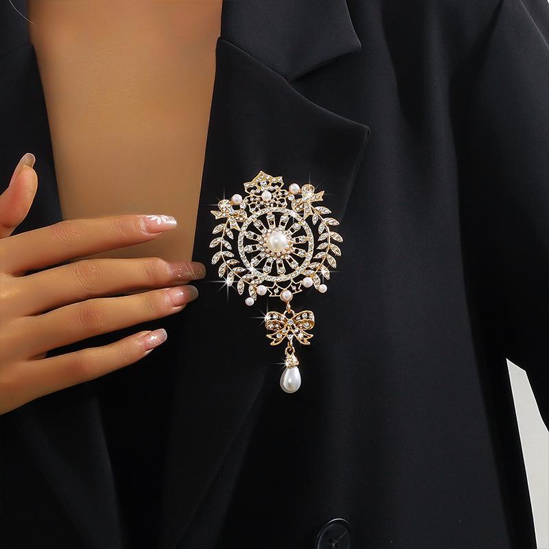 Fashion Teardrop Brooch Large Flower Bridal Brooch Party Banquet Wedding Pin Jewelry