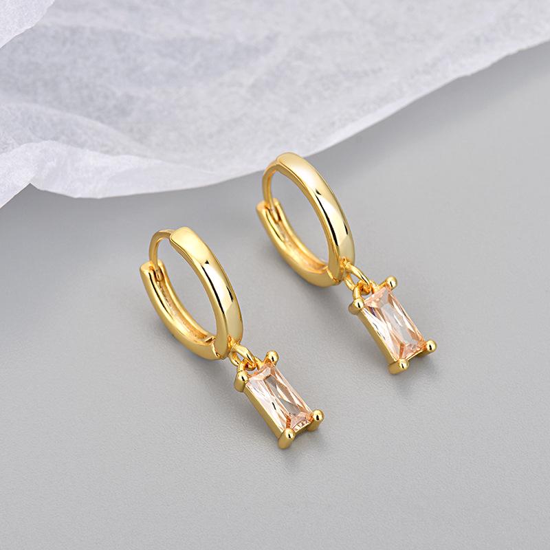 

Серьги прямоугольной формы с цветным цирконием для женщин — модные и стильные Copper