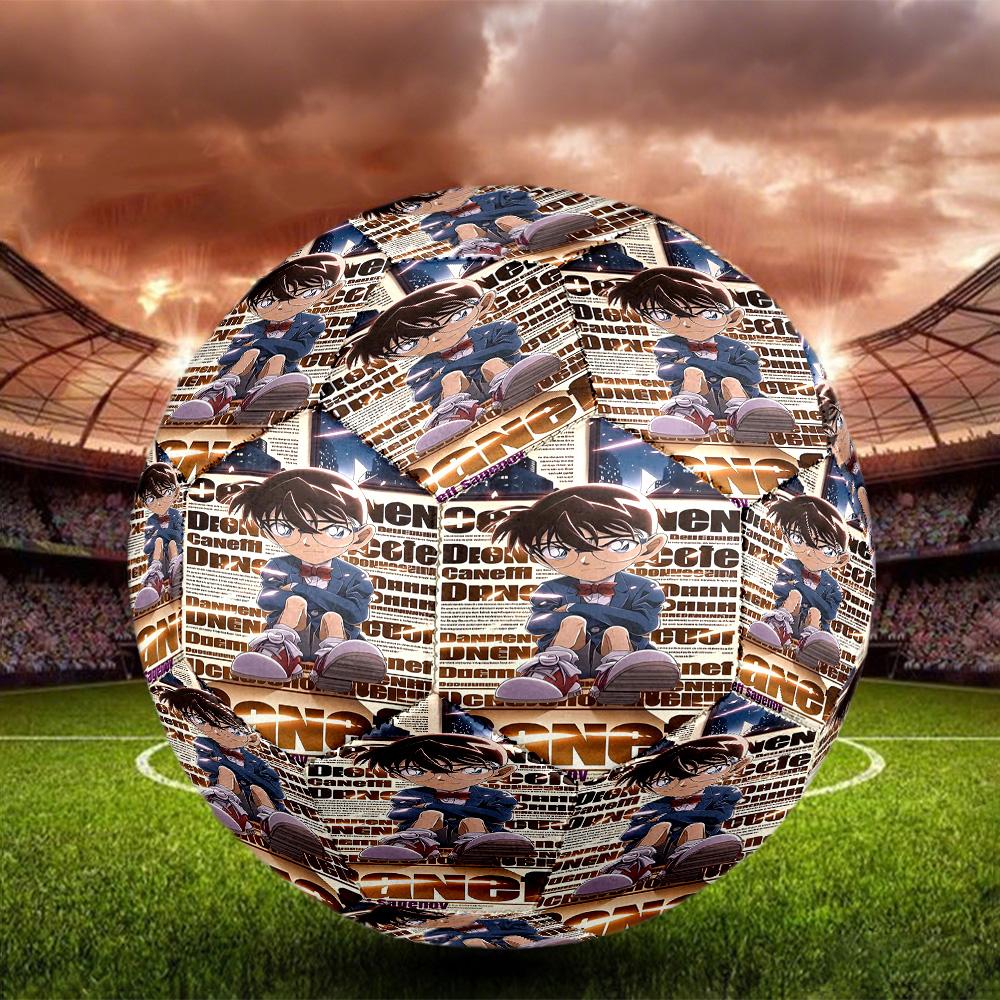 Detective Conan Print Size 5 Soccer Ball, Standard Match Football for Sports Game and Team Practice, Ideal Gift for Soccer Fans