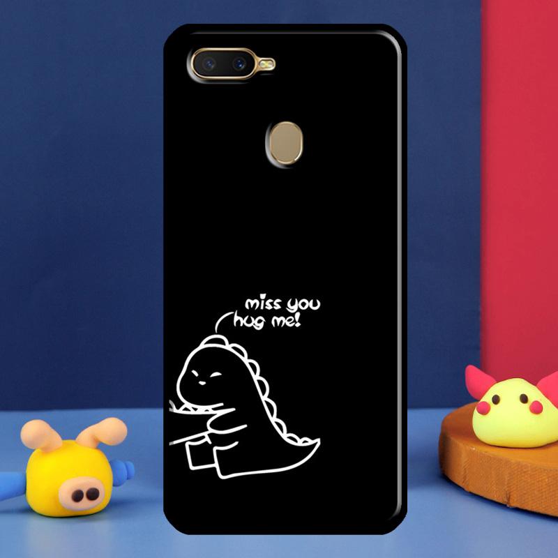 Couple Matching Cute Dinosaur Case For Oppo A16 A76 A96 A58 A78 A98 A5 A9 A91 A15 A17 A77 A52 A72 A74 A94 A54S A57S Cover