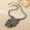 Medieval Color Inlaid With Diamonds, Large Feather Pendants, Beaded Necklaces, Full Of Personality And Luxury