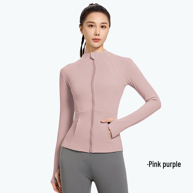 Women's Quick-Dry Sun Protection Yoga Jacket - Breathable, Slimming Fit with Pockets