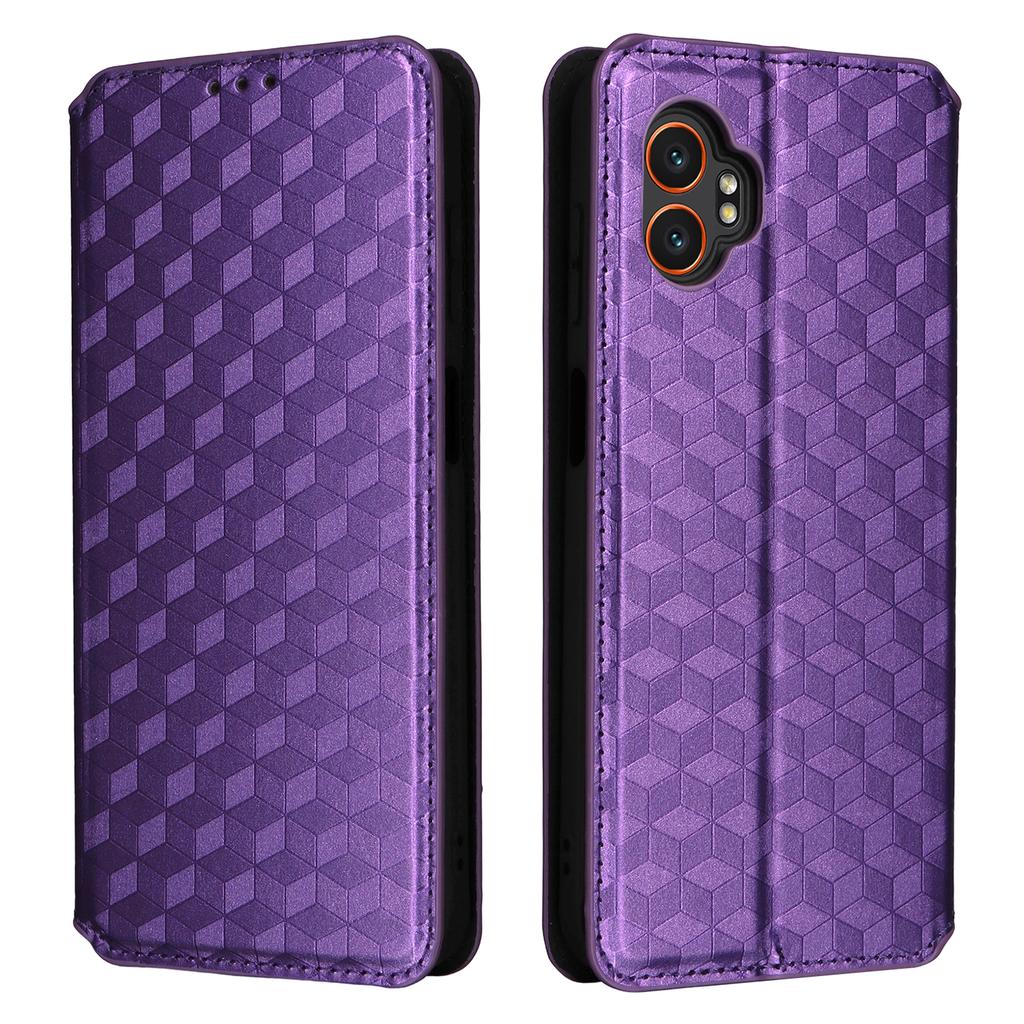 For Samsung Galaxy XCover7 Pro Case Wallet Rhombus Imprinted Leather Phone Cover
