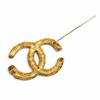 Great CHANEL Brooch COCO Mark Lava gold Women 93A Used