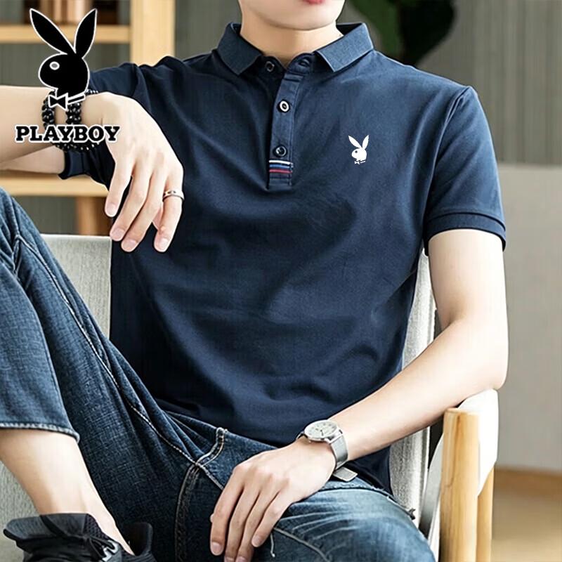 PLAYBOY Men s Summer Casual Polo Shirt 3XL