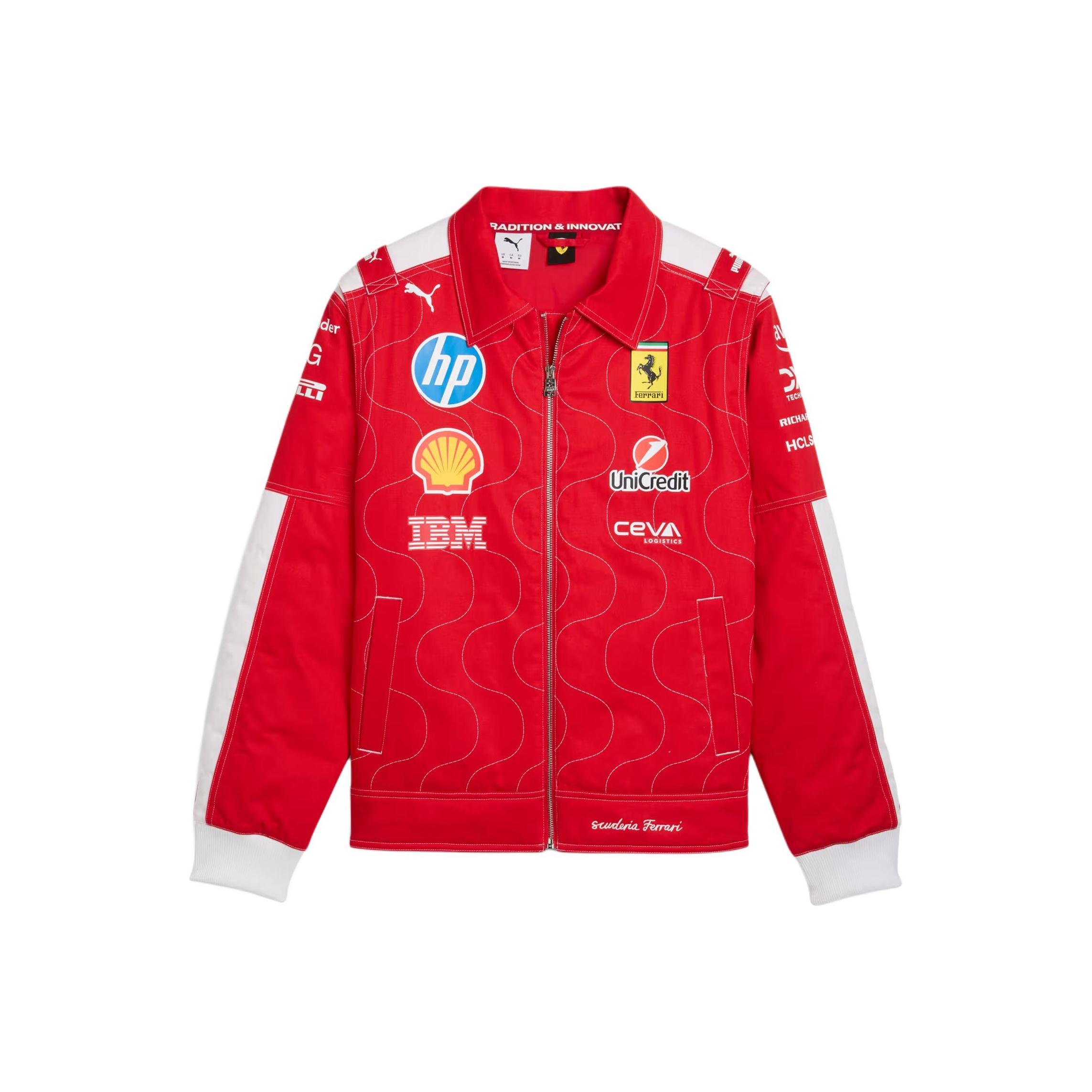 

Puma Scuderia Ferrari FW25 Monza Logo Letter Collar Racing Long Sleeve Jacket Men Jacket 713708-01 S