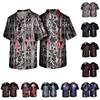 Men's Halloween Printed Scrub Top, V-Neck with Pockets, Comfort Fit Uniform for Daily Work