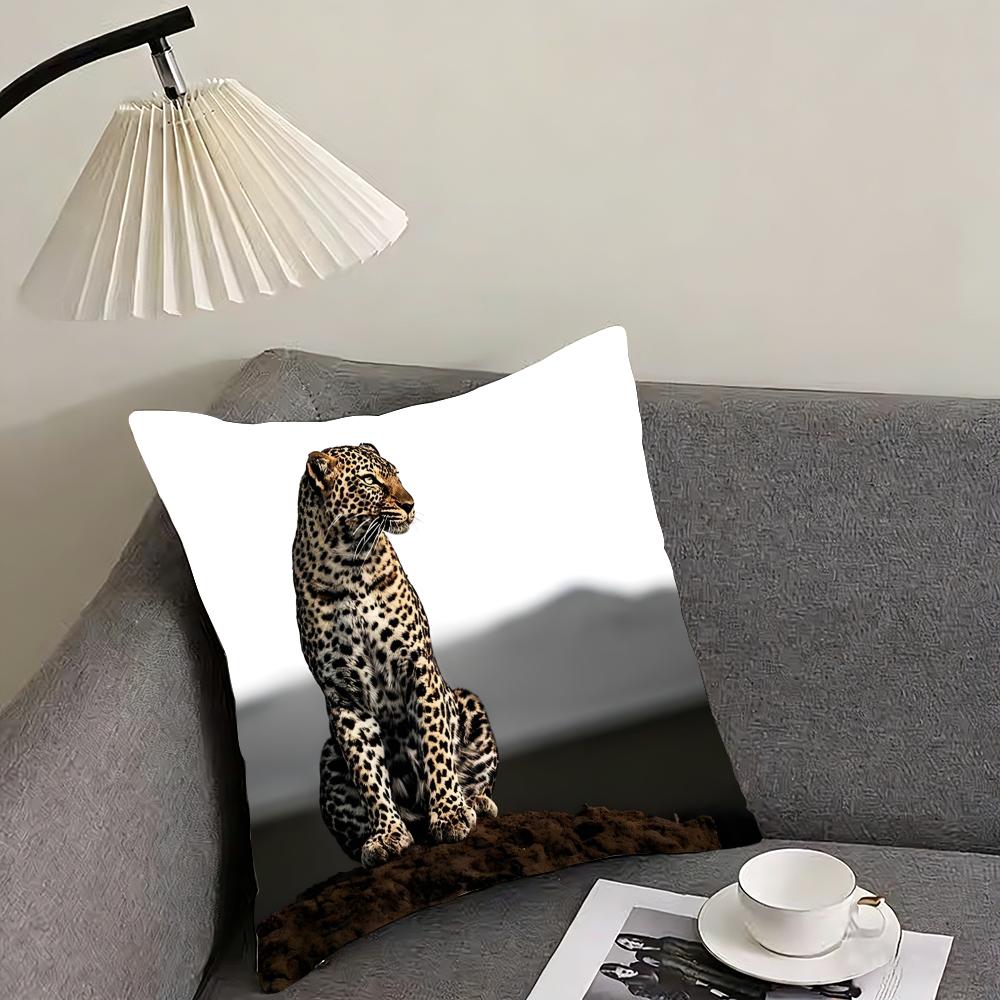 Leopard Cool Cushion Cover Pillowcase Ultra Soft Skin Friendly Fabric Cloud Like Comfort  Concealed Zipper