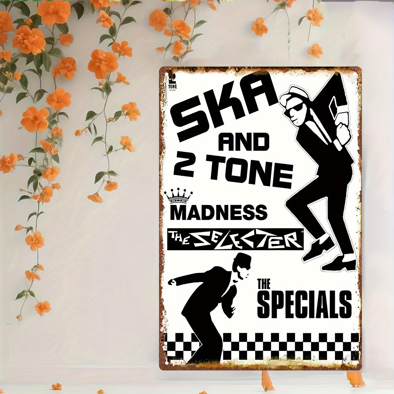 The Specials Madness Ton Ska Metal Wanddekoration Retro Britische Band Plakette für s Reggae Bar Musikzimmer Geschenk Flacheisenkunst S 20x30cm（7.8x11.8inch） black