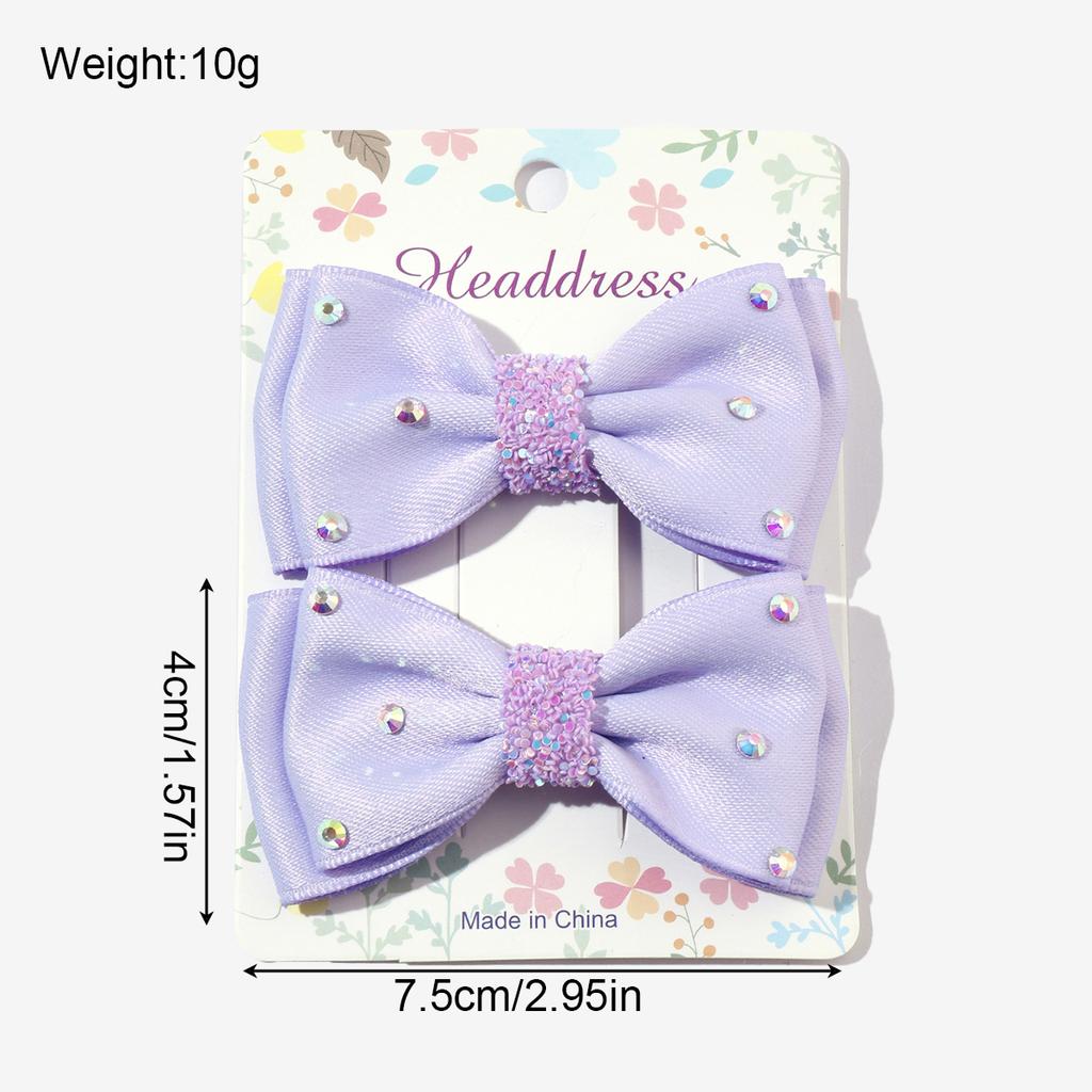 2 Stück/Set Neue Süße Mädchen Schleife mit Diamant Reizende Kinder Clips Kopfschmuck Haarspange Haarspangen Zubehör Kopfschmuck Geschenk