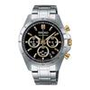 [Seiko] SEIKO 1/5 Second Chronograph Quartz Watch Men's SBTR015 Black X Gold [Domestic Genuine Product]