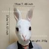 Realistic White Rabbit Latex Mask Full Head Rabbit Headgear Cute Animal Mask Halloween Party Masquerade