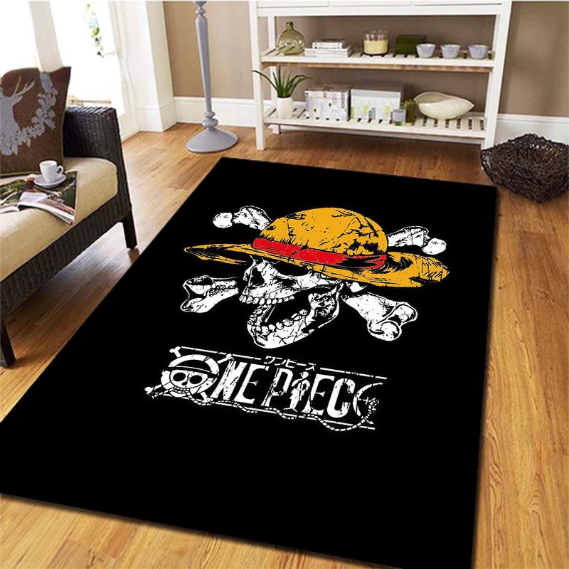 Tapis Tapis Tapis Pirates du Chapeau de Paille One Piece Pour Salon Chambre Maison Décoration de Canapé, Tapis de Sol Antidérapant pour Jouer aux Enfants