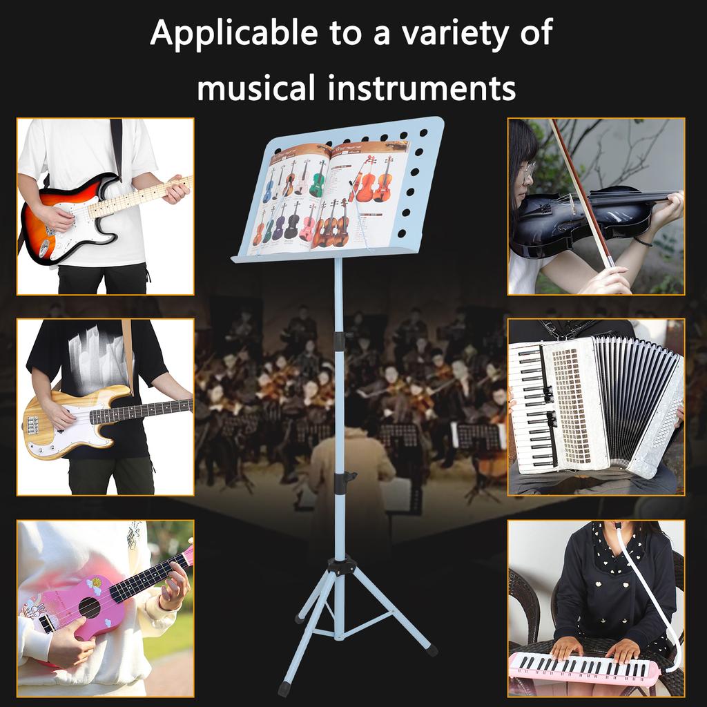 Irin Music Stand Collapsible Sheet Music Score Tripod Stand Holder Macaron Colors With Music Clip Musical Instrument Accessories
