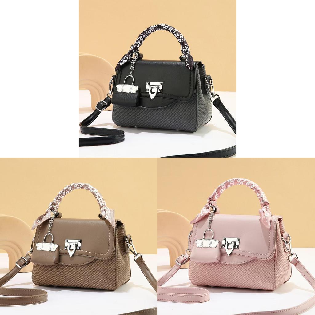 Urban Minimalist Pu Tote Bag With Splicing And Macaron Colors For Daily Use