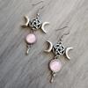 Natural Moon Long Chain Drop Earrings With Geometric Alloy Design For Fashionable Women