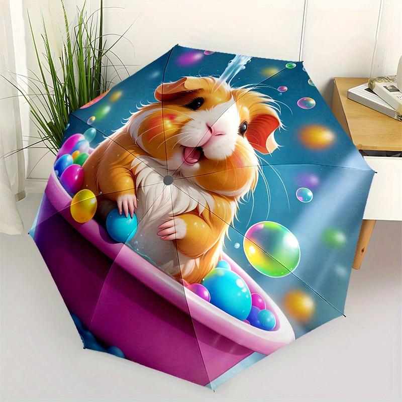 

1pc Cute Guinea Pig Bath Time Umbrella with Plastic Handle,Suitable for All Seasons Home Travel Outdoor UmbrellaM1183