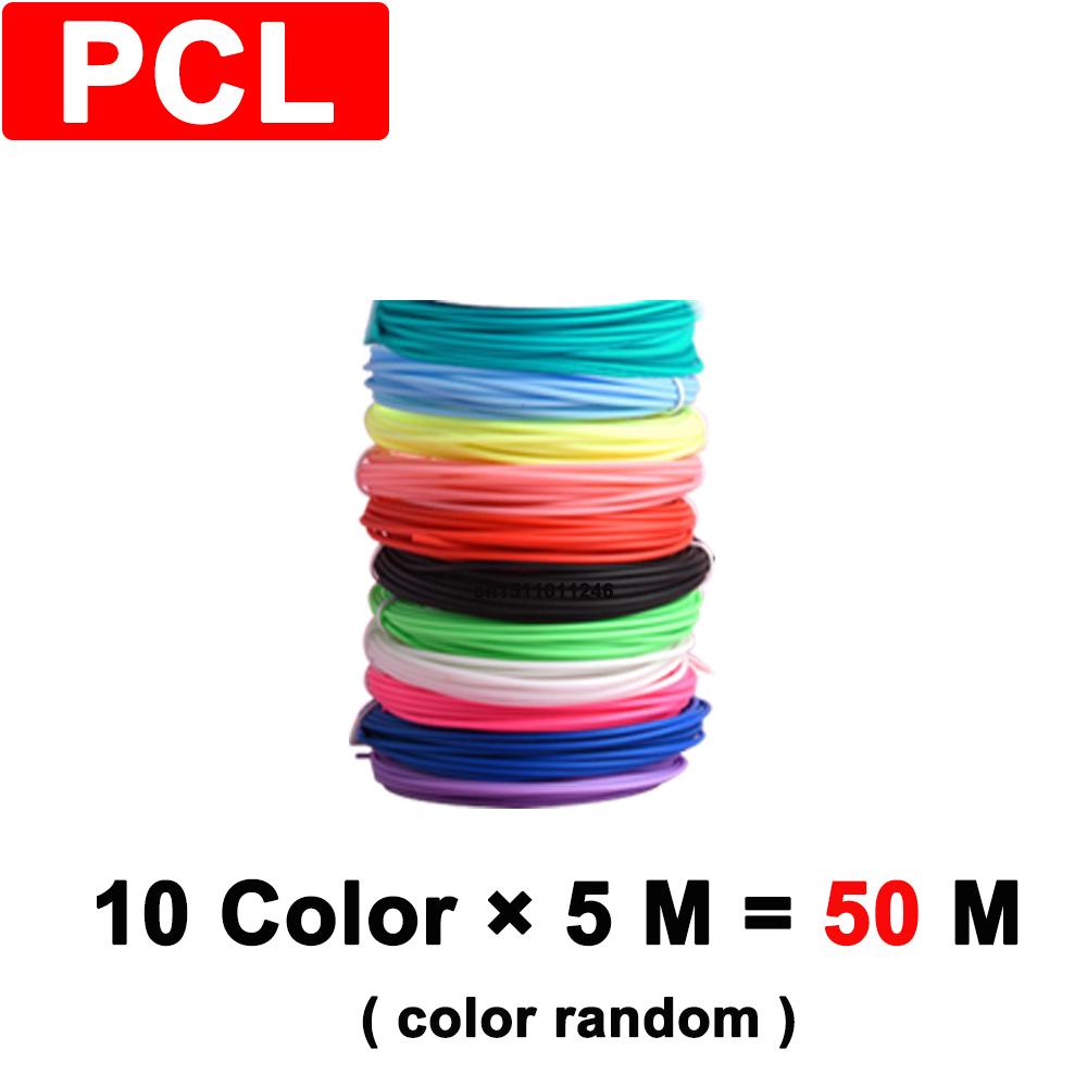 PLA-Filament für 3D-Stift, Filament, 10 Rollen, 5 m, Durchmesser 1,75 mm, 50 m, Kunststofffilament für 3D-Stift, 3D-Drucker, Stiftersatz