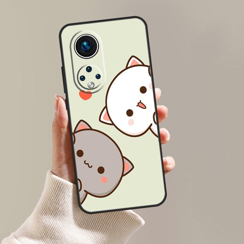 Cartoon Peach Mochi Cat Case For Honor 90 Lite 70 50 X9a X8a X7a X6a X7 X8 X9 9X 8X Magic 5 Pro Magic 5 Lite Cover