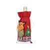 Christmas Decoration Linen Snow Cartoon Drawstring Bottle Cover
