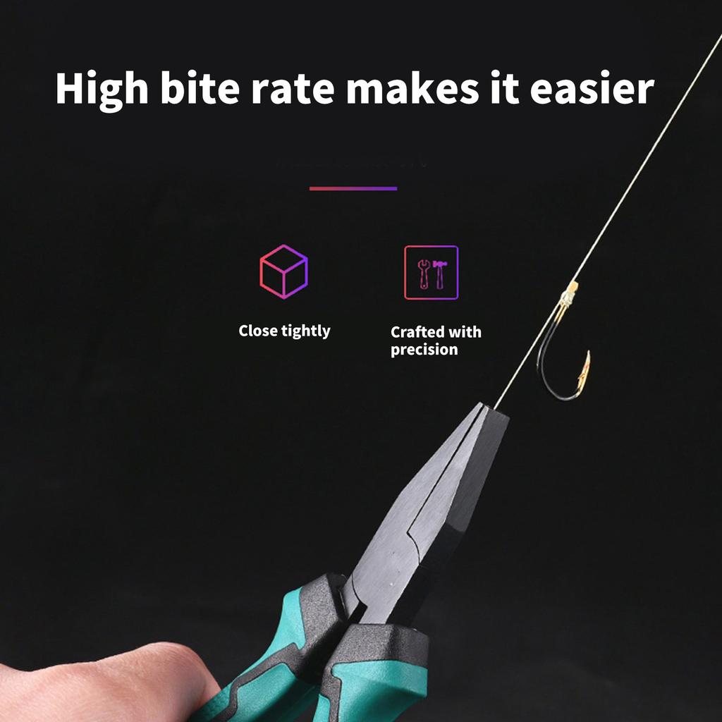 Fishing Pliers Multifunctional Pliers Wire Binding Tool Flat Nose Pliers with Ergonomic Handle Fishing Tool Equipment