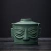 Bronze mask Sanxingdui gift portable travel tea set ceramic merchandise express cup business souvenir