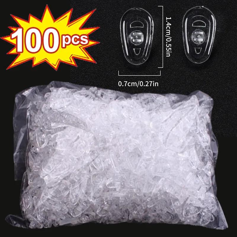 10/100PCS Air Chamber Clear Oval Eyeglass Nose Bracket Silicone Nose Pads Eyewear Anti-drop Sunglasses Glasses Accessories