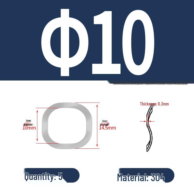 304 Stainless Steel Three-Peak Wave Spring Washer for Elastic Bearings