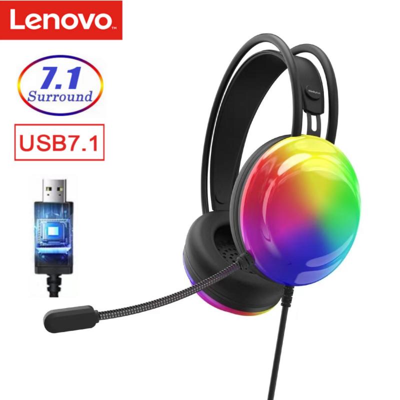 

Светодиодные игровые наушники Lenovo G30. Проводные USB-гарнитуры с микрофоном. Объемный звук 7.1. Выдвижные наушники с активным шумоподавлением.